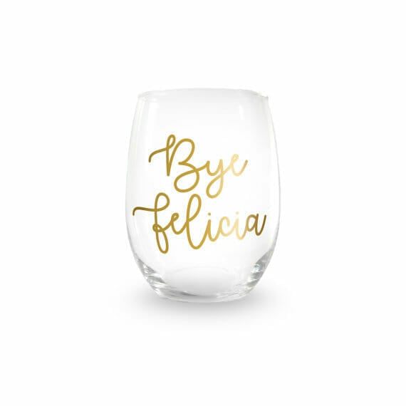 going away gifts for her bye felica wine glass