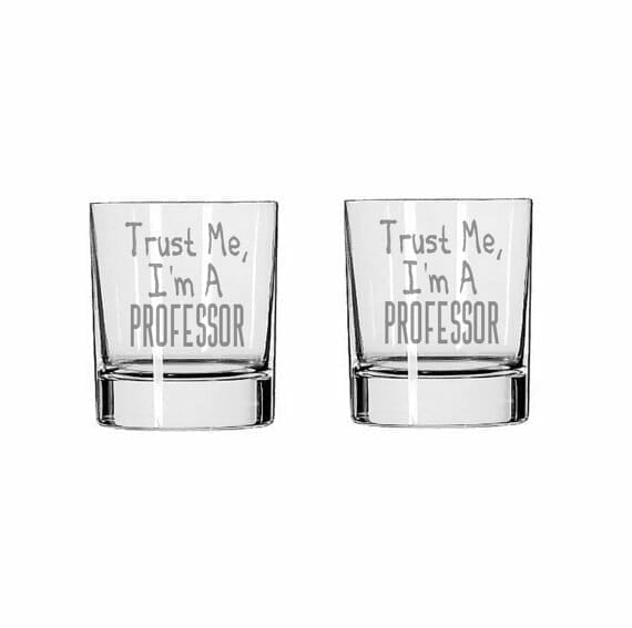 gift for professors glass set