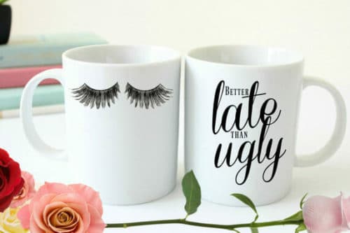 cheap bridesmaid gifts eyelash mug