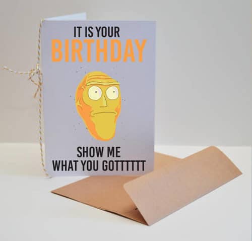 rick and morty merchandise birthday card