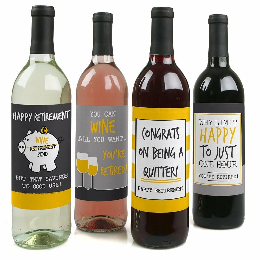 Retirement Gifts For Men Wine Labels