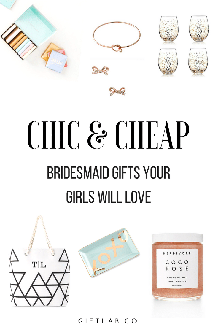 Your bridesmaids are your support crew on your wedding day. Show your gratitude. Here are our favorite chic and cheap bridesmaid gifts your girls will love.