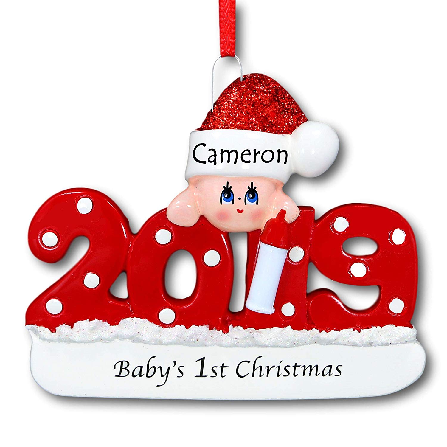 Personalised Teddy Bear Baby's 1st Christmas Santa Hat Embroidered Bag Xmas Gift 