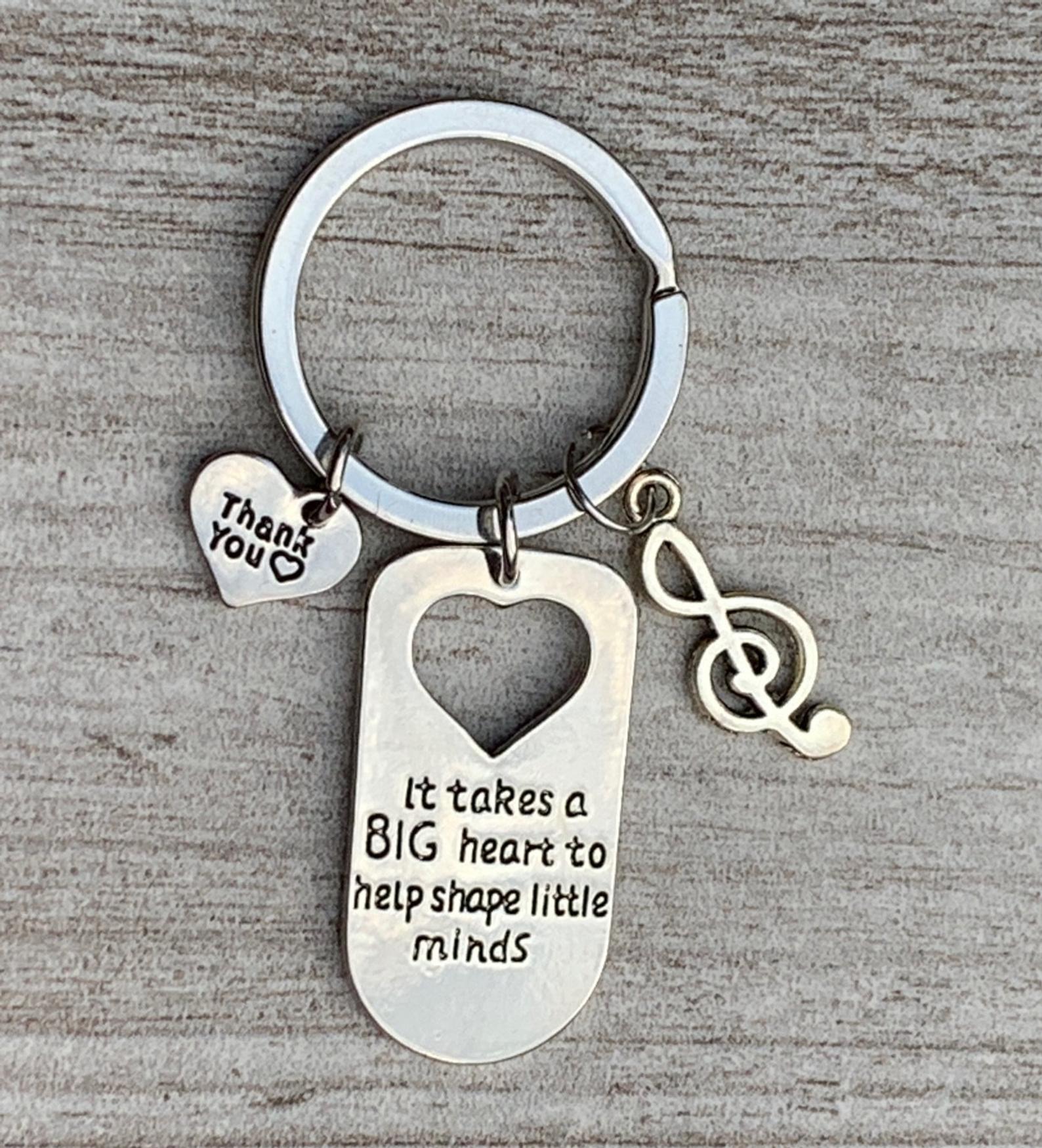 Teachers Quote Glass Top Key Chain Teaching Gift Touch Hearts Open Minds 