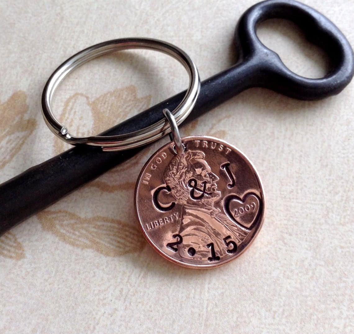 gifts-for-7th-anniversary-keychain-penny