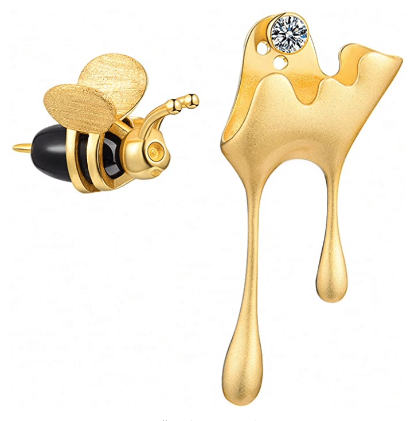 bee-lover-gifts-asymmetric-stud-earrings