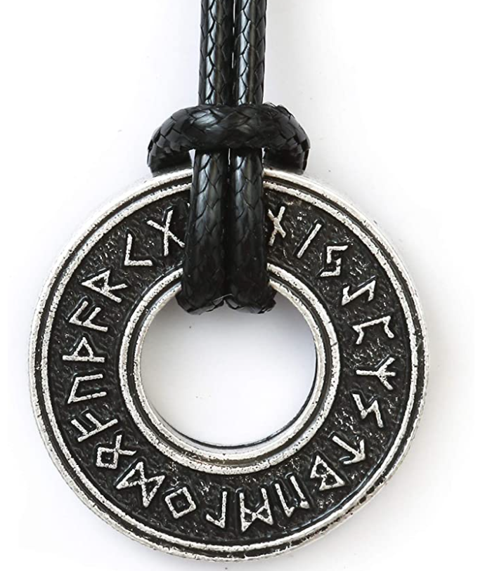VALHALLA THOR HAMMER Coin Compass Good Luck  Runes Runic Pagan silver 